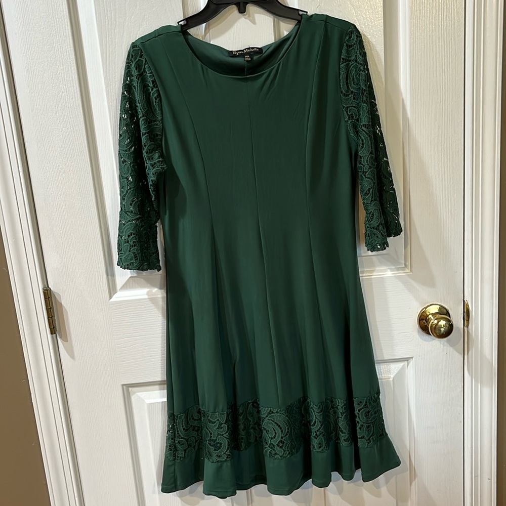 Forest green midi dress
